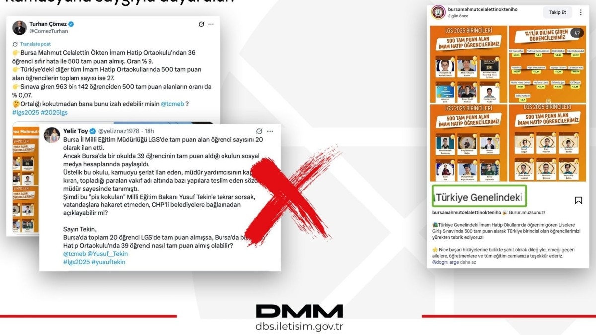 Dezenformasyonla Mücadele Merkezi'nden 'imam hatip lisesi birinciliği' iddialarına yalanlama